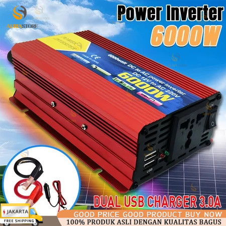 Inverter 6000 Watt Power Inverter DC AC Aki Listrik Serbaguna Besaar 6000W Universal Inverter Mobil
