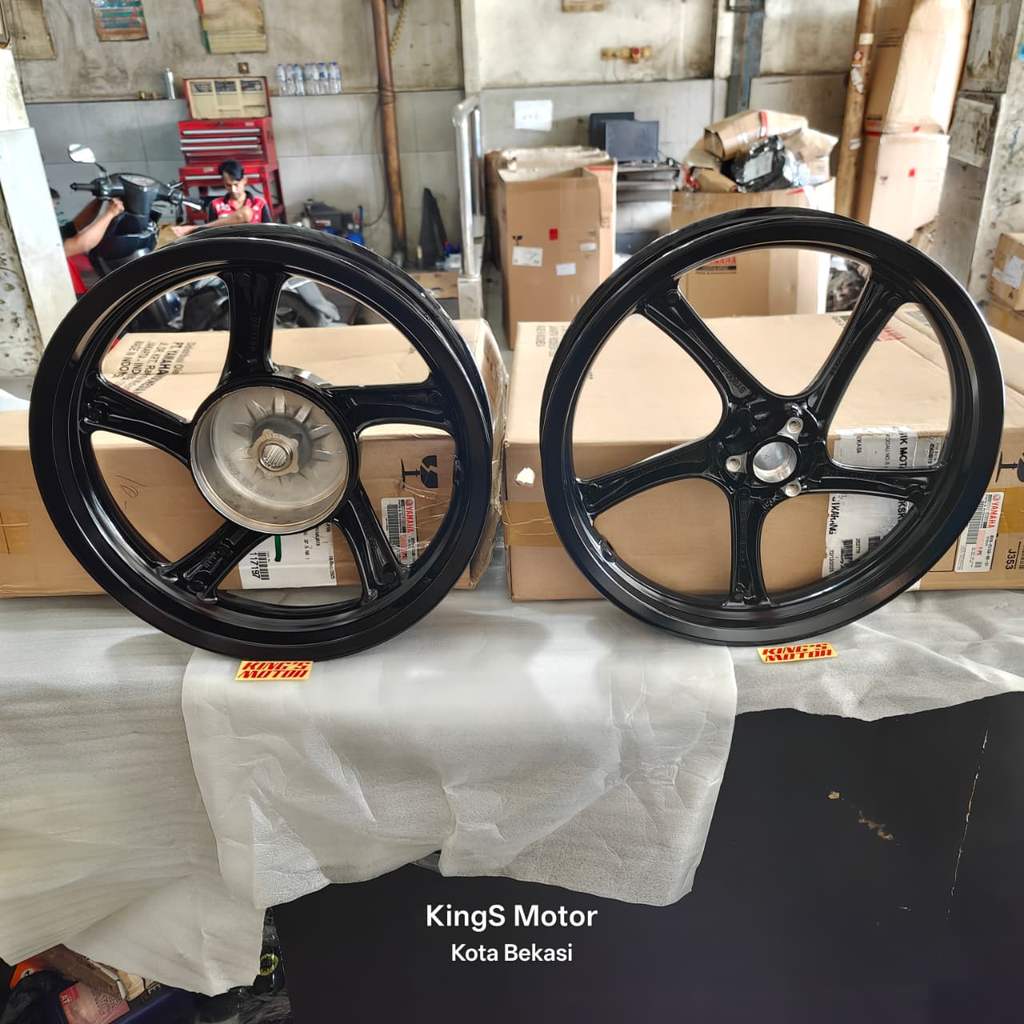 VELG PELEK PELEG RACING XRIDE 125 FINO FI 125 SOUL GT 125 MIO GEAR 125 MIO Z 125 HITAM BY8 ASLI ORI 