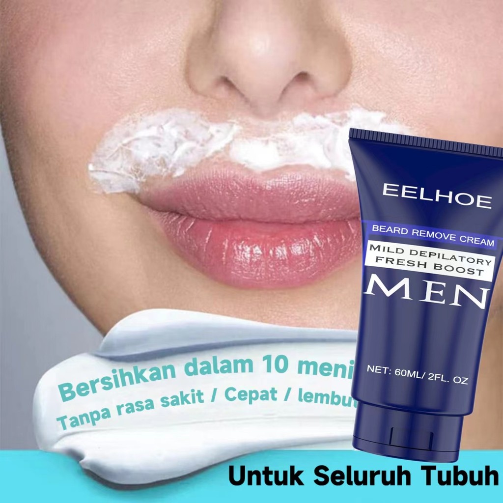 Krim Cream Perontok Penghilang Bulu Ketiak Tangan Kaki Kumis Jenggot Jambang 60ML