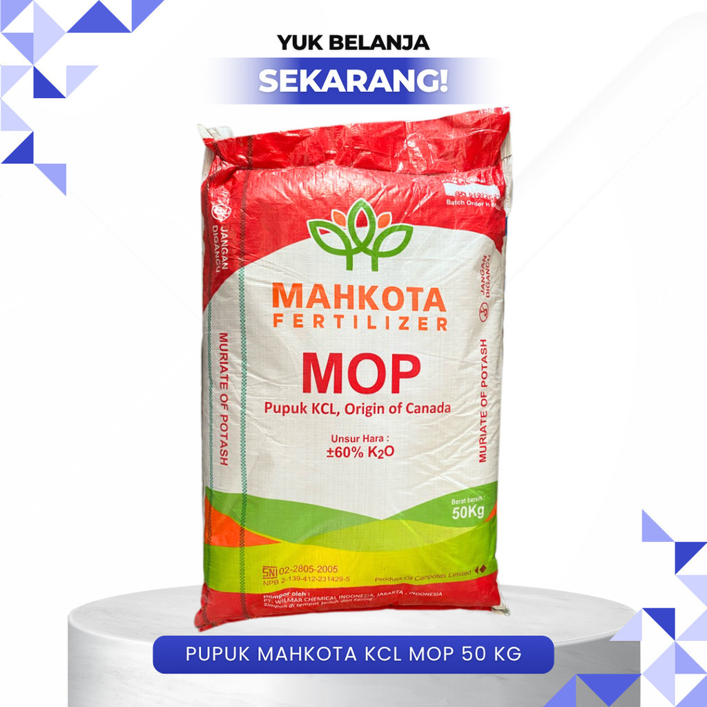 PUPUK MAHKOTA KCL MOP 50 KG - Pupuk Untuk Meningkatkan dan Kualitas Hasil Panen