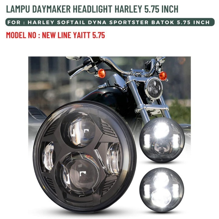 LAMPU DEPAN DAYMAKER HARLEY NEW LINE YAITT 5.75 INCH BLACK - OLA