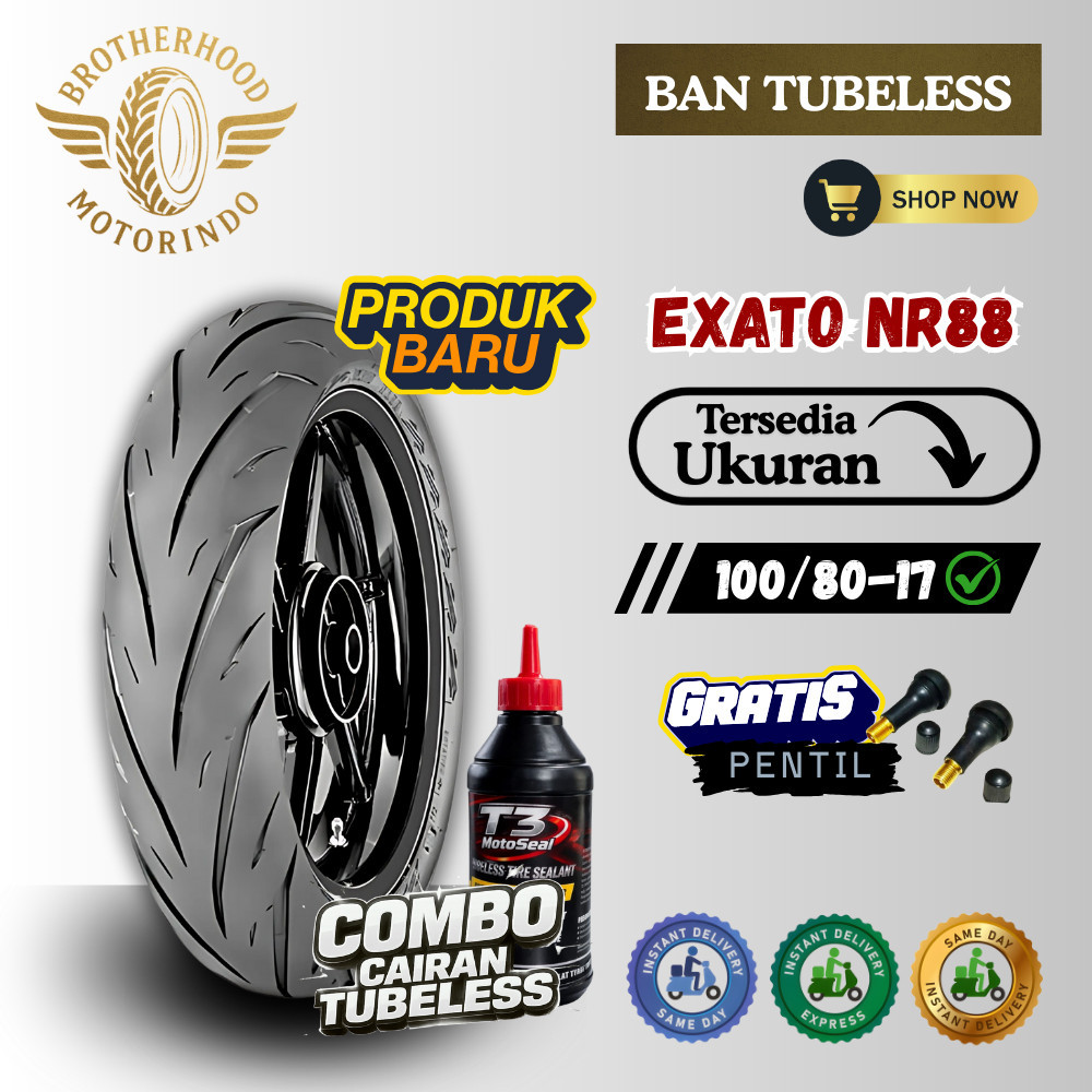 BAN IRC EXATO TUBELESS (100/80-17 / 100 80 17) BAN RING 17 / BAN IRC / BAN TUBBLES RING 17 / BAN MOT