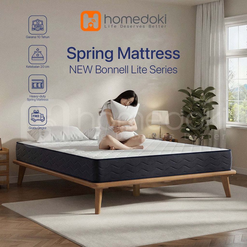 Homedoki NEW Bonnell liteSeries / Bonnell Spring / Kasur Spring Bed / Kasur Box / Tebal 20cm / Sprin