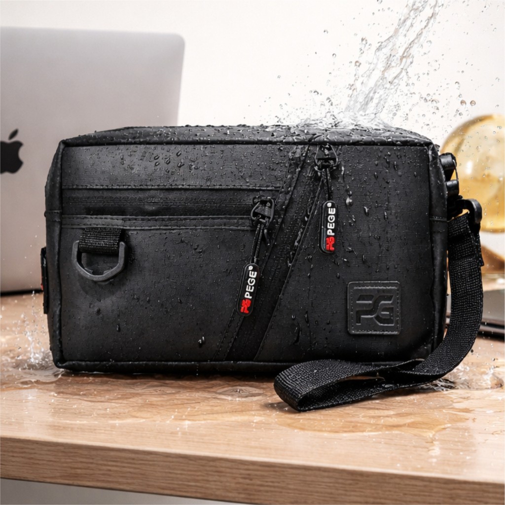 Tas Selempang Bahu Pria 2in1 Bisa Slempang Dan Pouch Slempang PEGE Cyrano Anti Air Bahan Bimo Waterp