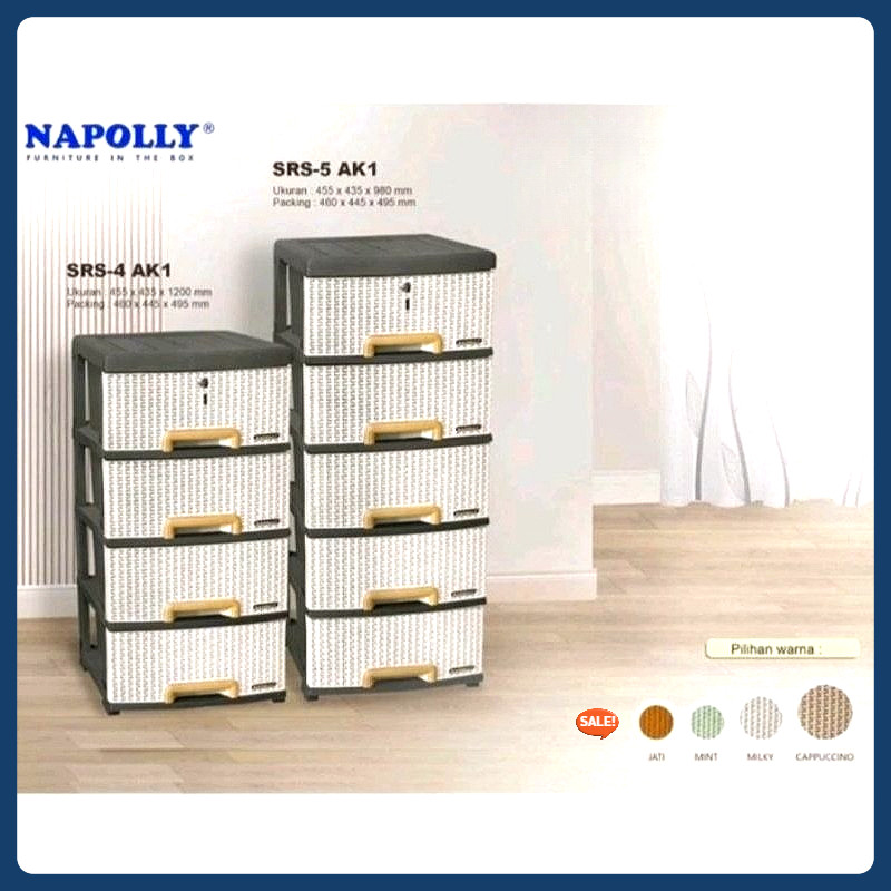 Laci Plastik Napolly SERIES SRS-4AK1 & SRS-5AK1 MILK Kuat Tahan Lama Anti Rayap