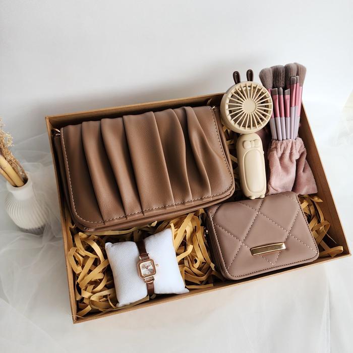 JAPA - KADO ULANG TAHUN CEWEK LENGKAP/ PAKET KADO CEWEK/ TAS WANITA - SET BEIGE 1