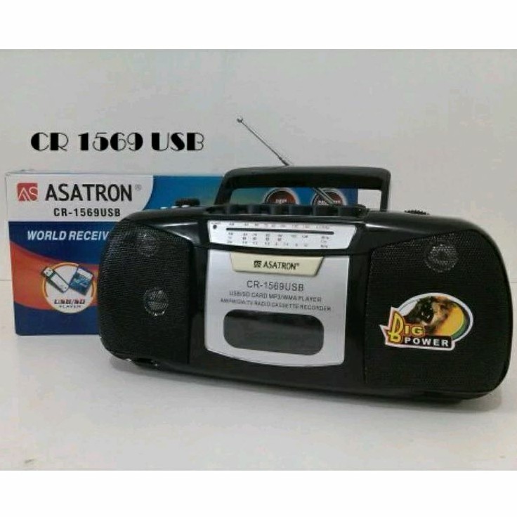 TERLARIS Radio asatron 1569 Radio Kaset Tape Portable Radio jadul usb mmc Mp3
