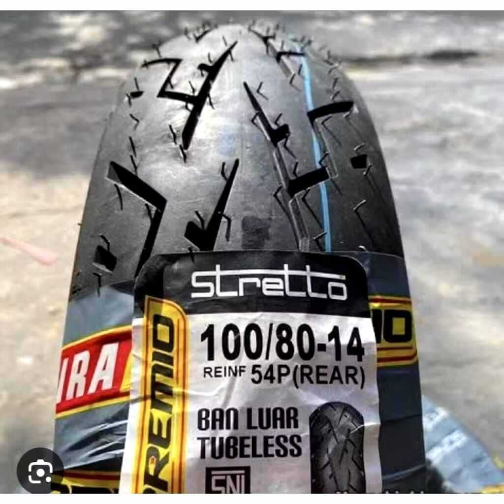promo Ban Motor Aspira Premio Stretto ring 14 ukuran 100/80 Ban motor tubles ring 14