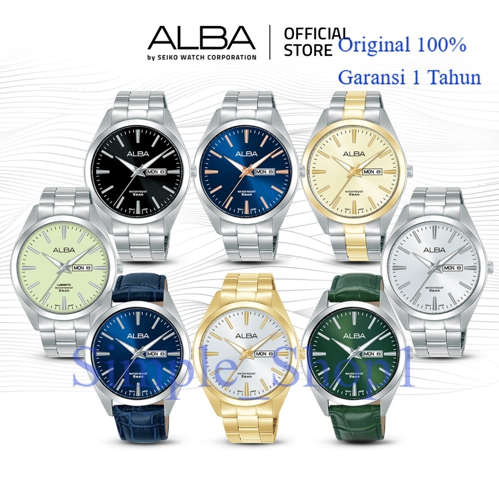 Original 100% Alba Jam Tangan Pria AJ6202 AJ6204 AJ6205 AJ6207 AJ6209 AJ6211 AJ6213 AJ6215 GRN 1TH