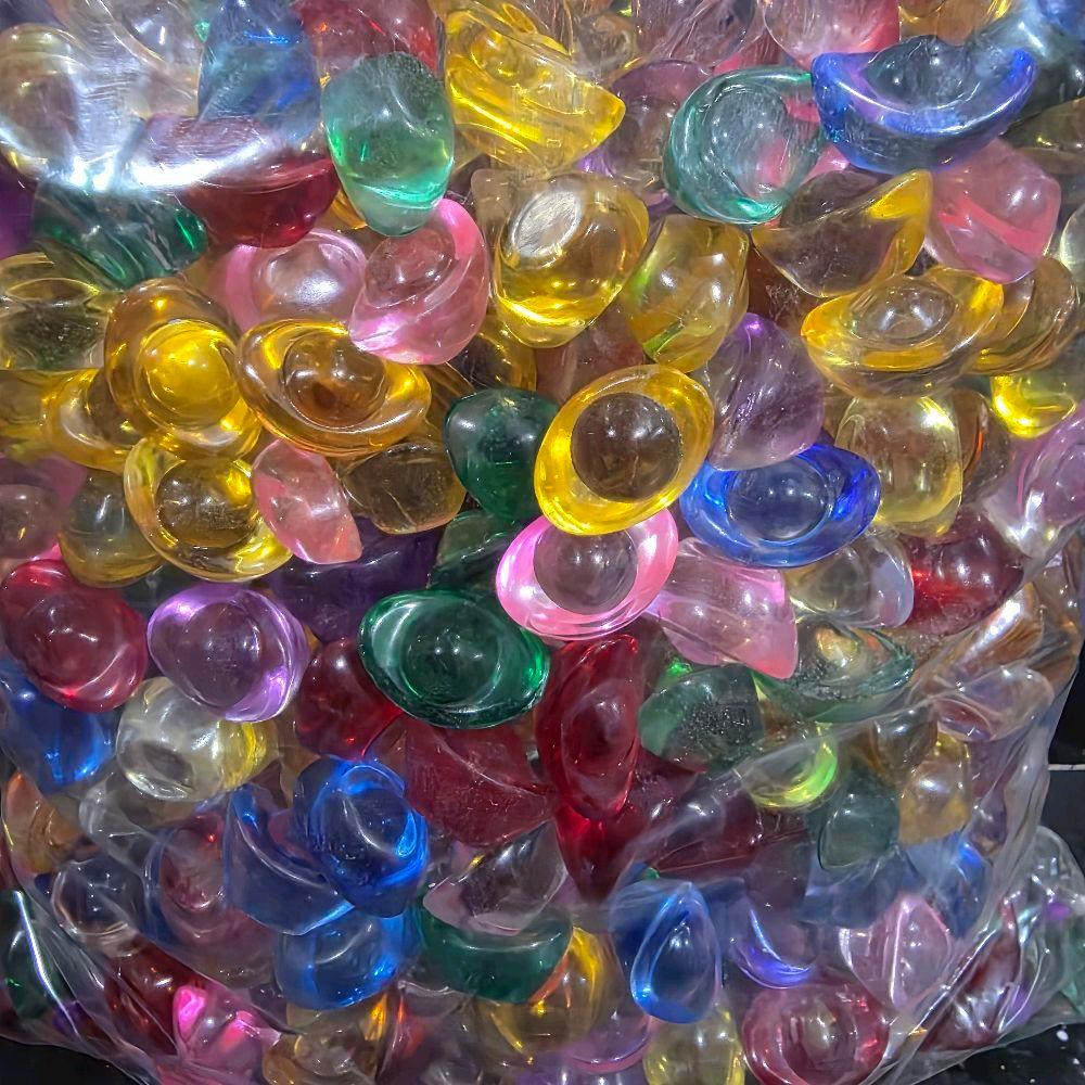 Batu Kristal Yuan Pao / Yuan Bao / Yen Bao / Yenpau Mini 100 pcs pelangi