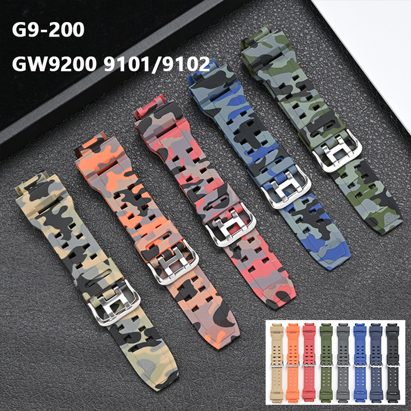 Camouflage Strap for Casio G-Shock G-9200 GW-9200 9101 9102 9110 9125 Men Resin Rubber  Waterproof S