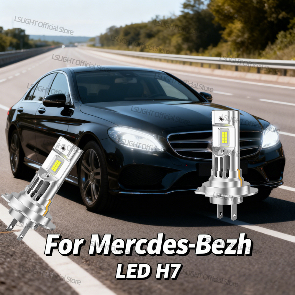2Pcs LED H7 Headlight Bulbs 30000LM For Mercedes-Benz W169 W176 W204 W205 A209 C209 C207 W246 W211 X