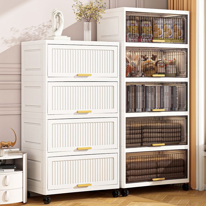 AuraCart Lemari lipat multi-lapis Lemari Plastik Susun Lemari lipat abu-abu/ putih /transparan Etala