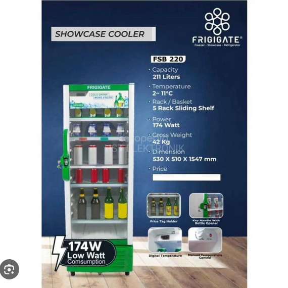 SHOWCASE FRIGIGATE FSB 220 / 5RAK