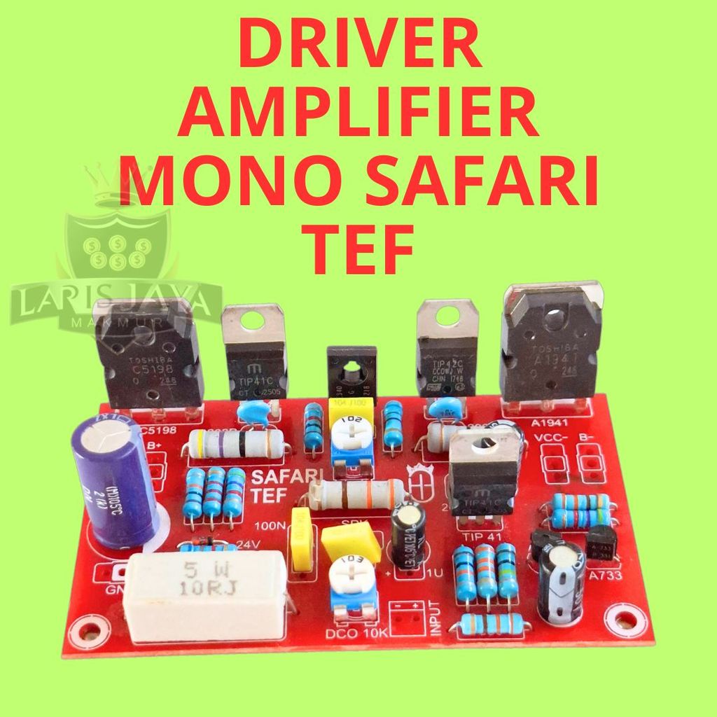 Driver Ampli Mono Safari TEF PCB 50x85mm Audio Rakitan Trimpot Bias DCO
