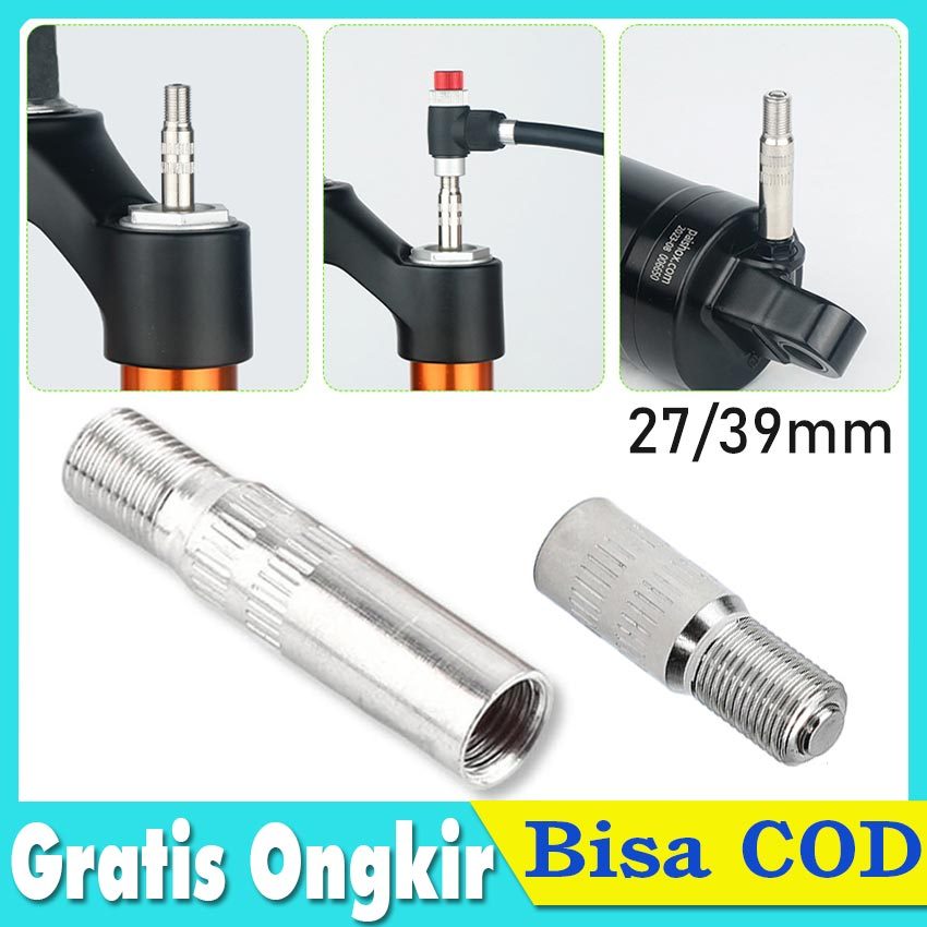 Adaptor Pentil Sepeda Presta to Schrader - Converter Aluminium Anti Bocor untuk Ban MTB/Fixie/Road B