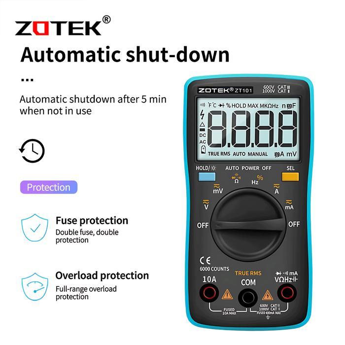 AVOMETER DIGITAL ZOTEK ZT101 / MULTITESTER DIGITAL ZOTEK ZT 101