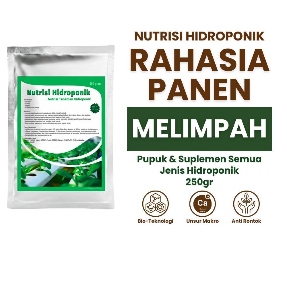Pupuk Nutrisi Hidroponik 250 gram - Pupuk Hidroponik Multifungsi - Pupuk Booster Tanaman Hidroponik