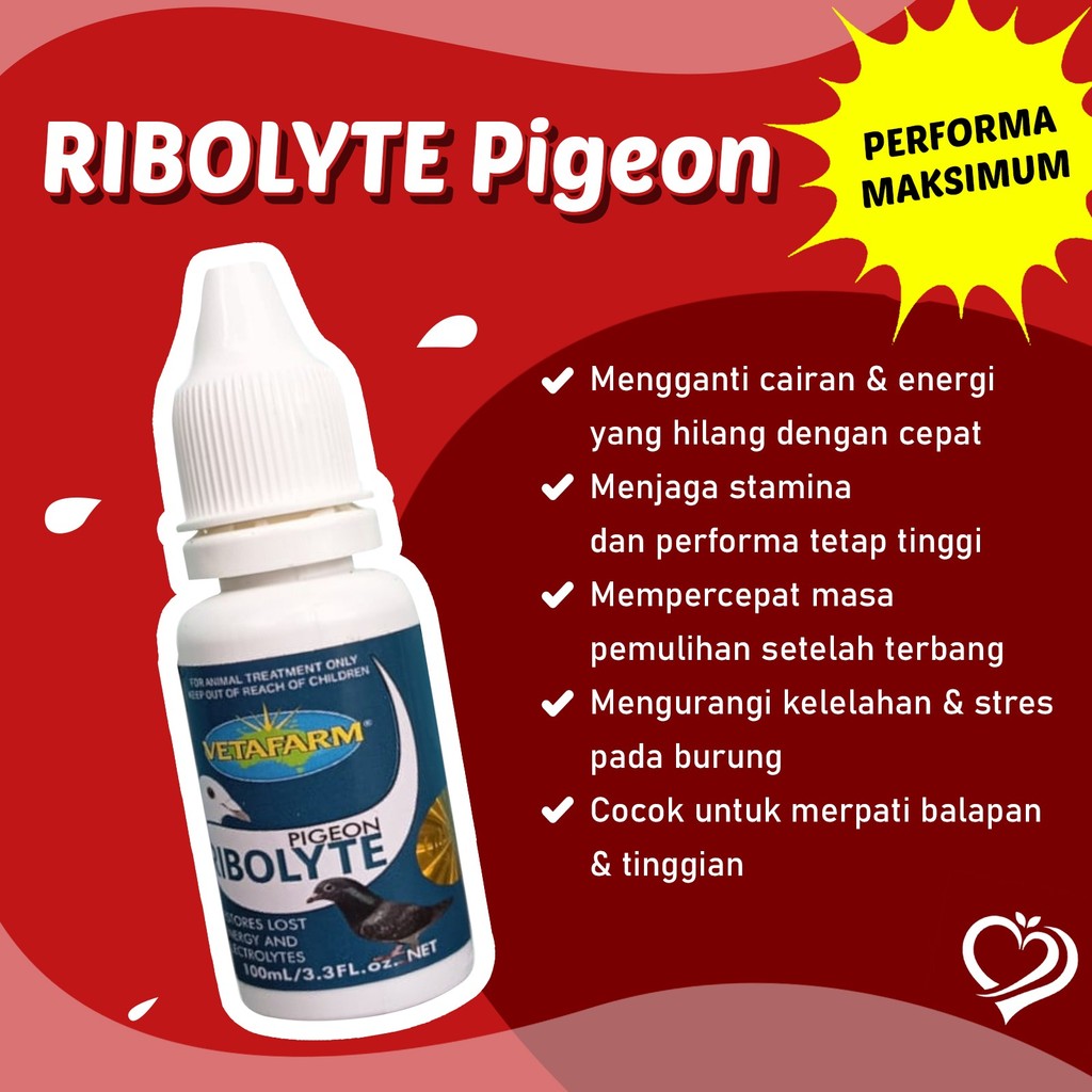 RIBOLYTE Vetafarm Vitamin Doping Burung Merpati Balap Pos Kolong