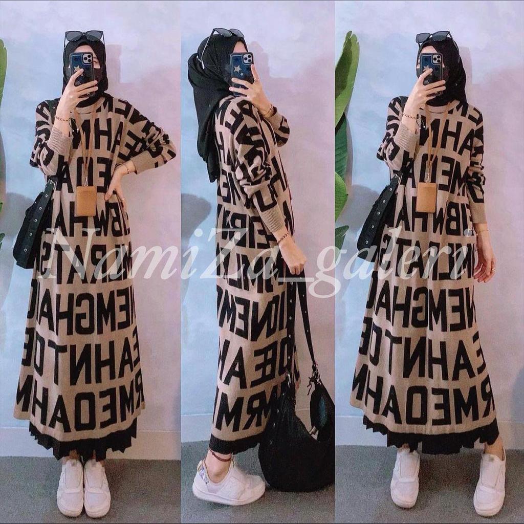 REALPICT TUNIK RAJUT PREMIUM JUMBO MOTIF HURUF BRANDED