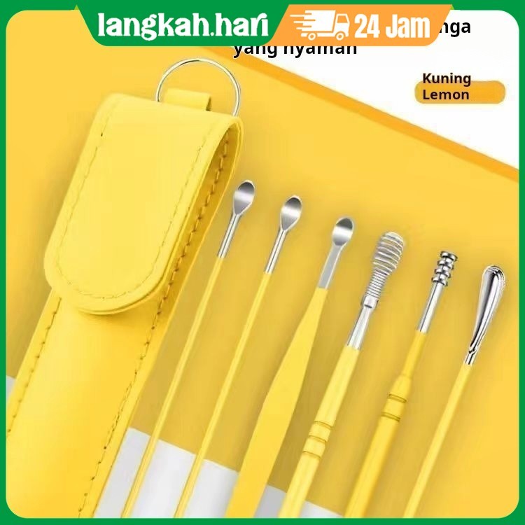 Sendok pembersih telinga set 6 buah sendok pembersih telinga terlaris set alat sendok pembersih teli