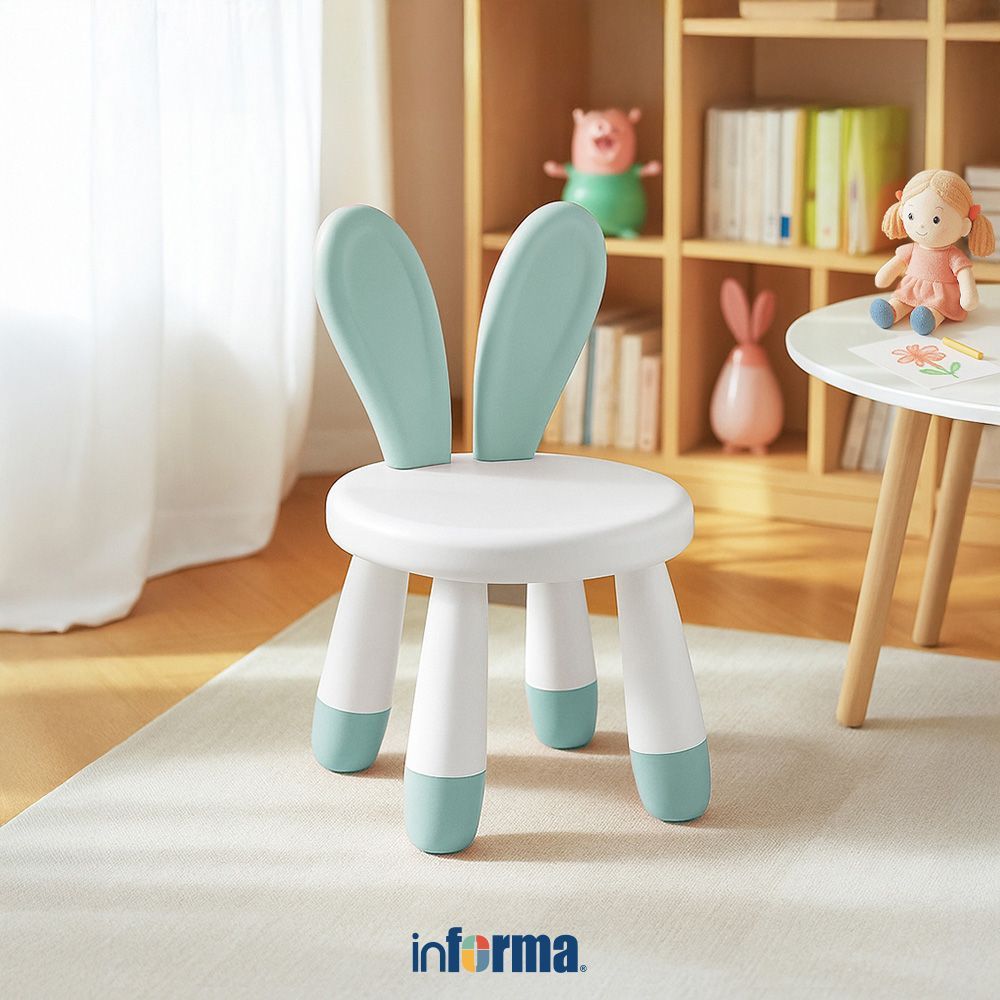 Informa Kira Kursi Anak Bunny - Hijau Muda Tempat Duduk Anak Kids Chair Bangku Sandaran Bangku Kecil