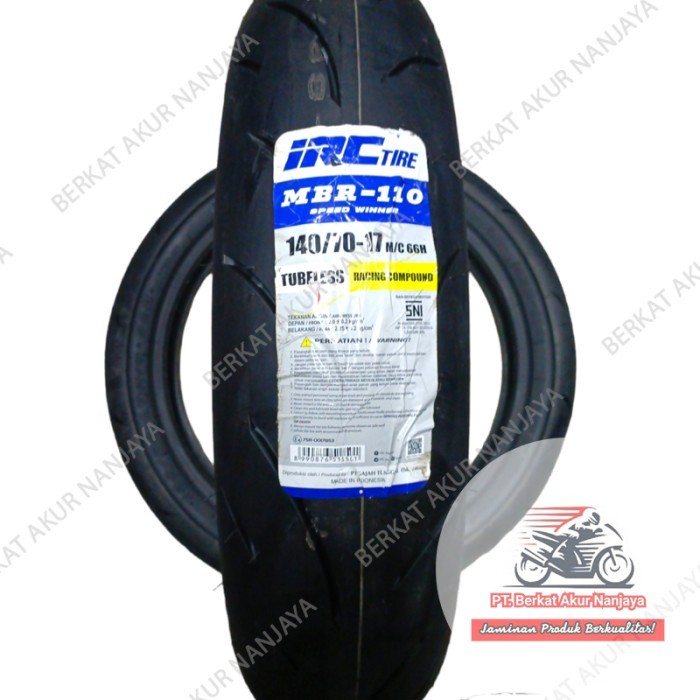 BAN MOTOR IRC MBR 110 Ukuran 140 70 17 Ban Soft Compound Tubeless