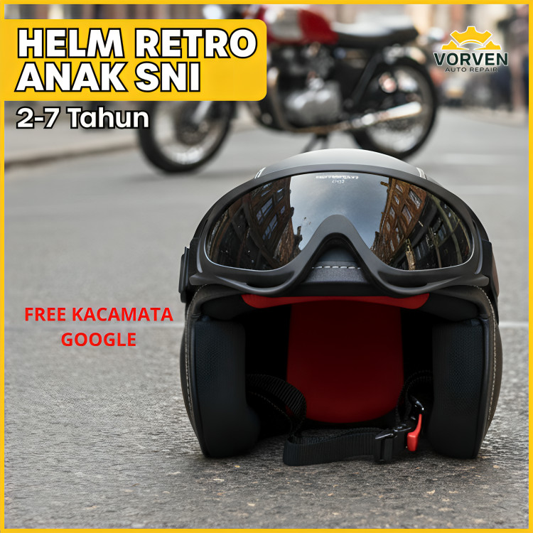Helm Anak Perempuan Pororo Retro Classic Helm Anak Laki Laki Helm Anak 2 Tahun 3 Tahun Helm Anak SNI