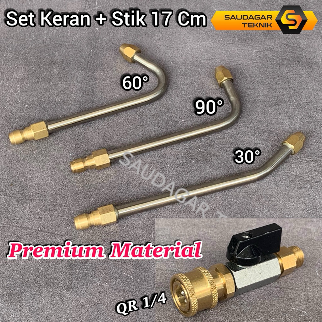 FAVORE Keran + Stik Nozzle Quick Release Cuci AC Kolong Mobil Sto Keran Selang Mesin Steam Jet Clean