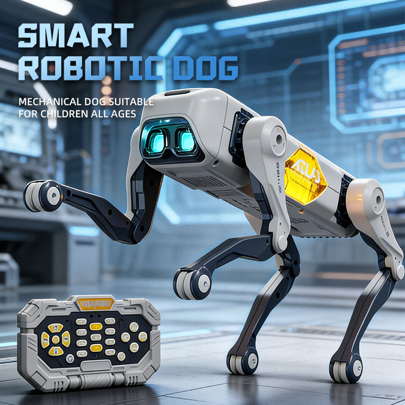 Electric RC Intelligent Robot Dog Multifunction RC Meanical Dog Educational Toy Bionic Smart Robot T