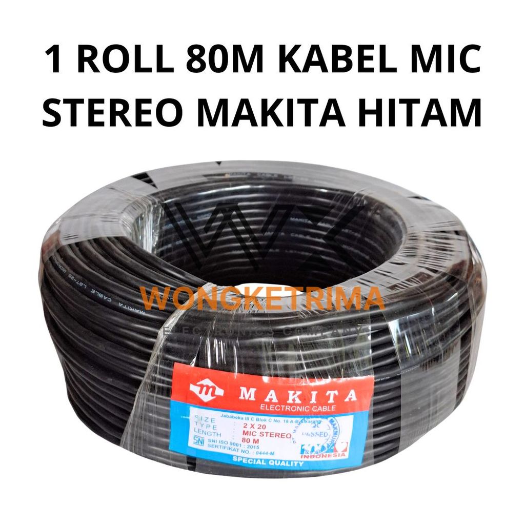 Kabel Mic Stereo Makita 2x20 80M Hitam