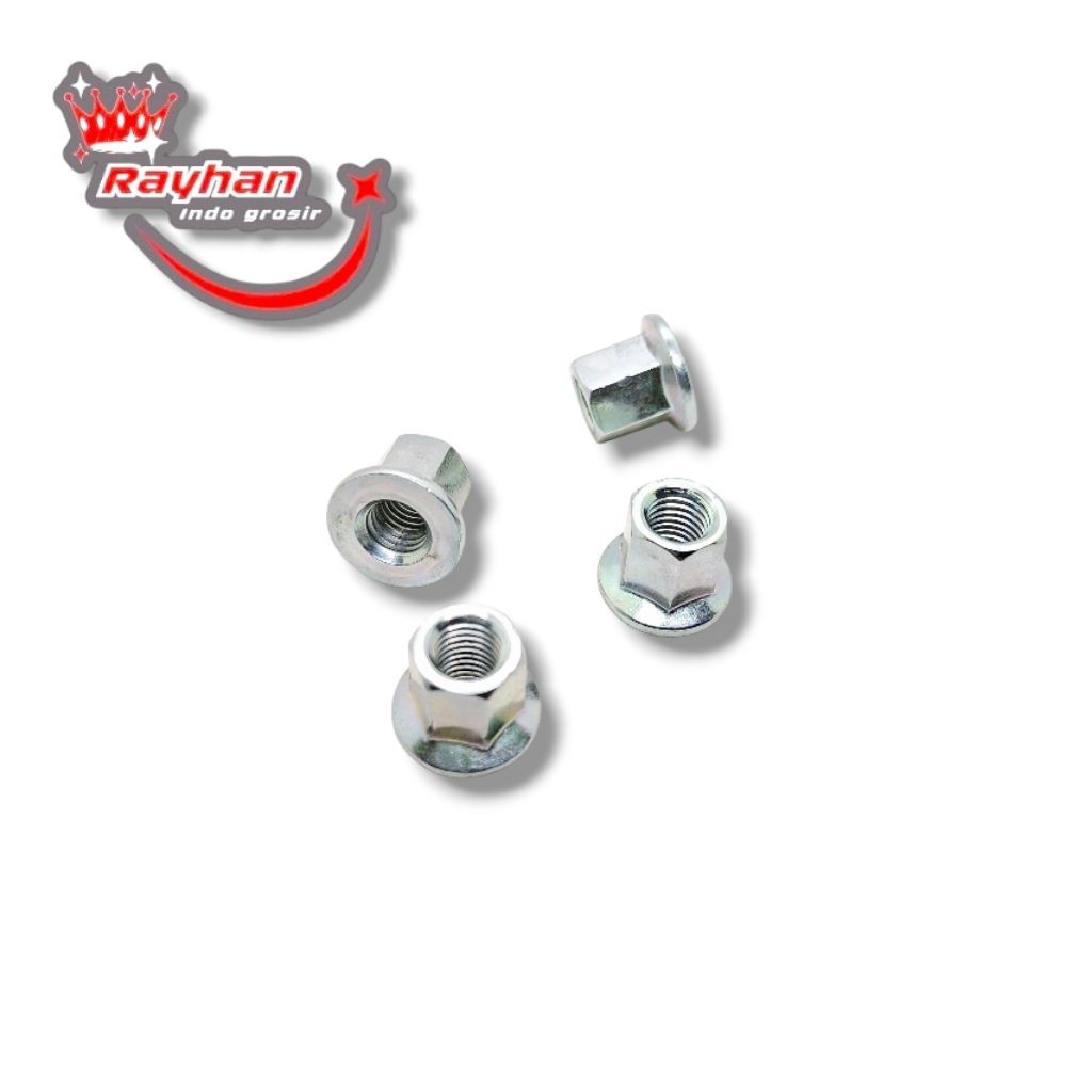 4PCS MUR HEAD & KENALPOT VESMET M7 KUNCI 10 PANJANG BOLONG MUR KNALPOT HEAD VESPA MATIC COCOK UNTUK 