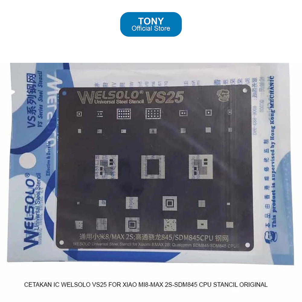Cetakan IC WELSOLO VS25 - Xiaomi Mi 8 / Max 2S CPU Reballing Plate - VS25