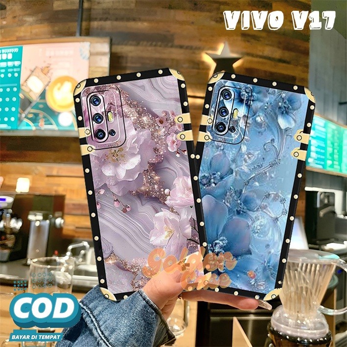 Kesing Untuk Vivo V17 V19 V17 Pro Case Mewah Flowers Aeshetic Case Macaron Anti Sidik Jari Terbaru