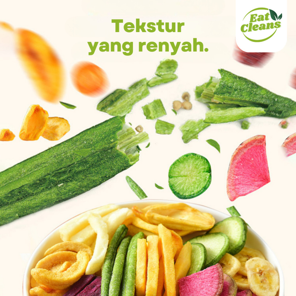 READY EAT CLEANS Cemilan Snack Vegan Sayur Kering Dried vegetable Snack Sehat Diet Guilty Keripik Sa