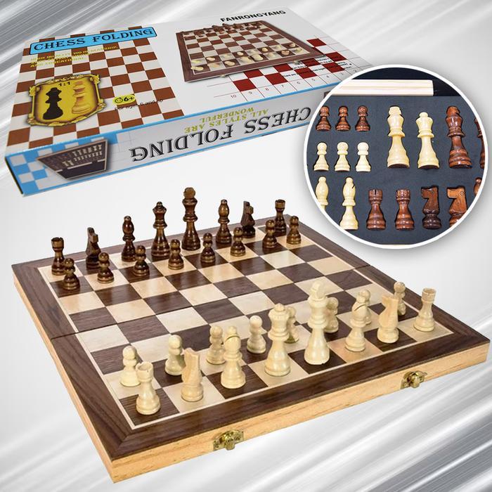 Klik Toys Papan Catur Premium Kayu Wooden Folding Chess Set