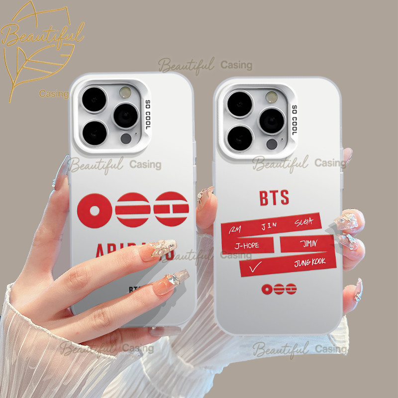 Chrome Silver Matte Anti Gores Anti Jatuh Motif BTS For OPPO A16 A3X A3 A15 A18 A17 A7 A5S A54 A16s 