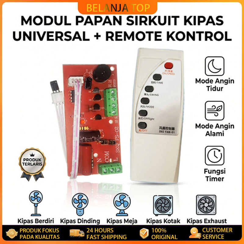 [COD]Modul + Remot universal Kipas Angin Modul Pcb Kipas Angin Yundai / Arashi / Maspion / Cosmos / 