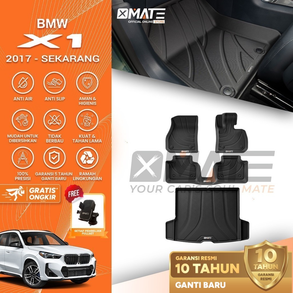 Xmate Karpet Mobil BMW X1 2017-Sekarang Bahan TPE