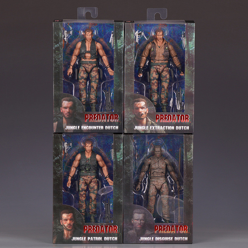 Hot Neca Predator Jungle Extraction Dutch Action Figure Schwarzenegger Figurine Statue Model Desktop