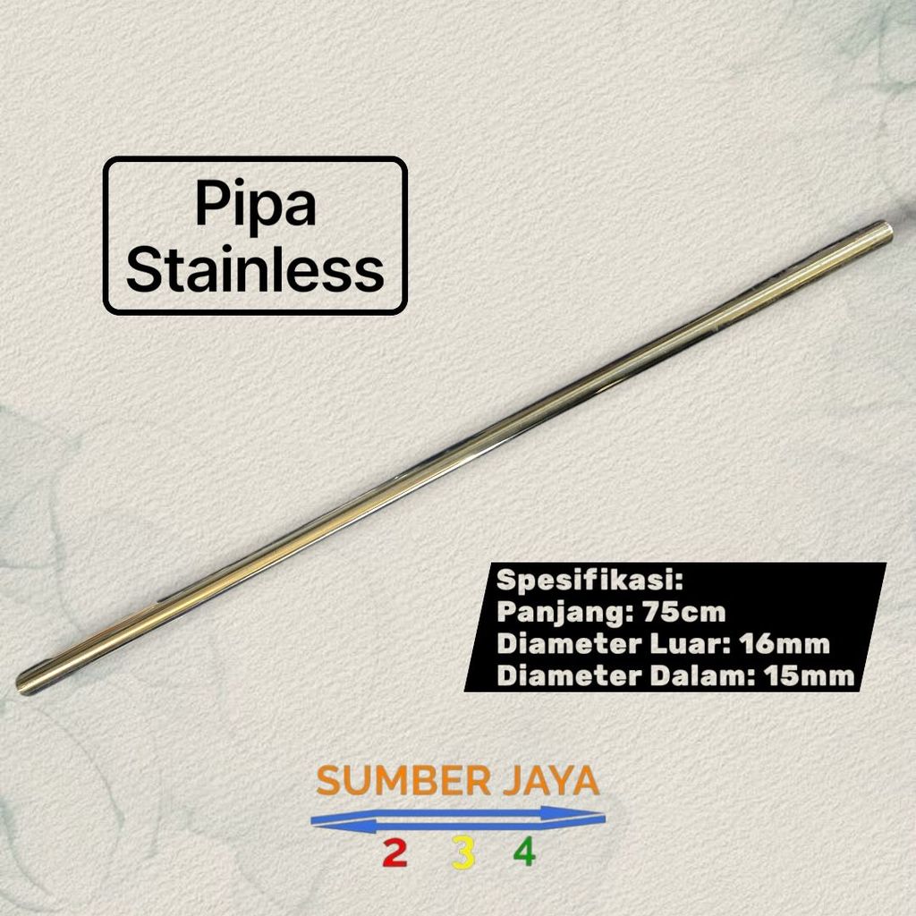 Pipa Stainless Panjang 75 Cm Tebal 0,5mm | Pipa Stainless Ornamen Sedang | Kapiler Pipa Stainless Tu