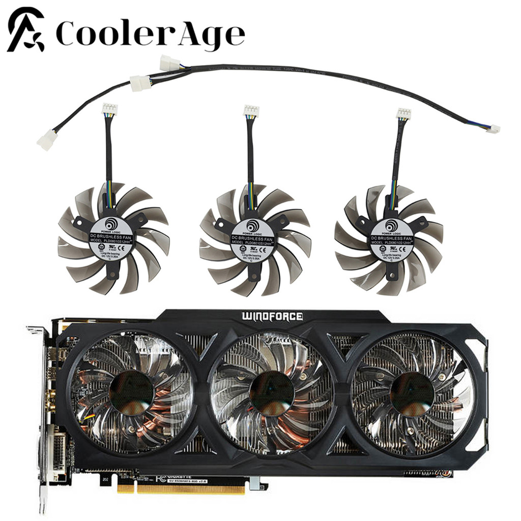 Video Card Fan For Gigabyte GTX 980 760 670 580 770 760 960 560Ti R9 290X 75MM D08010S12HH Graphics 