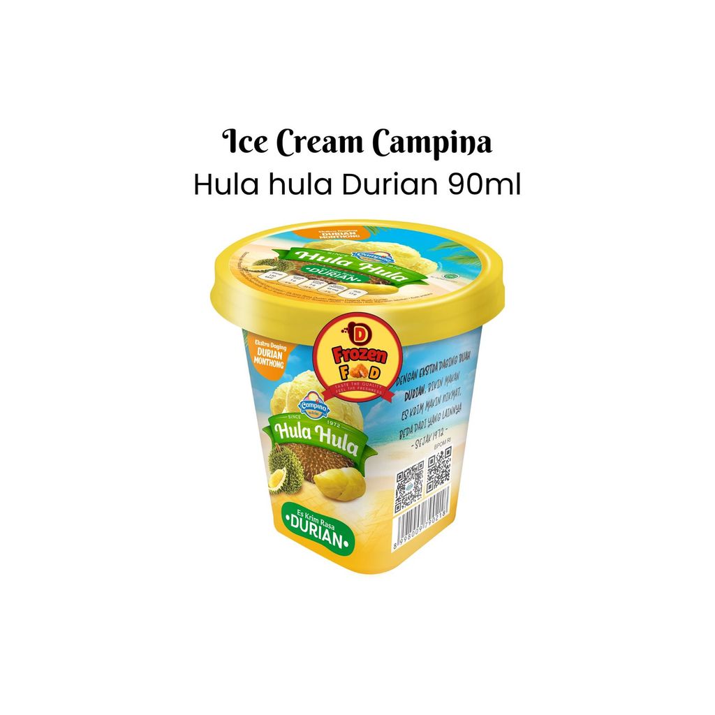 Es Krim Campina 90ml Hula Hula Durian Ice Cream Rasa Duren Yang Lembut Dan Creamy