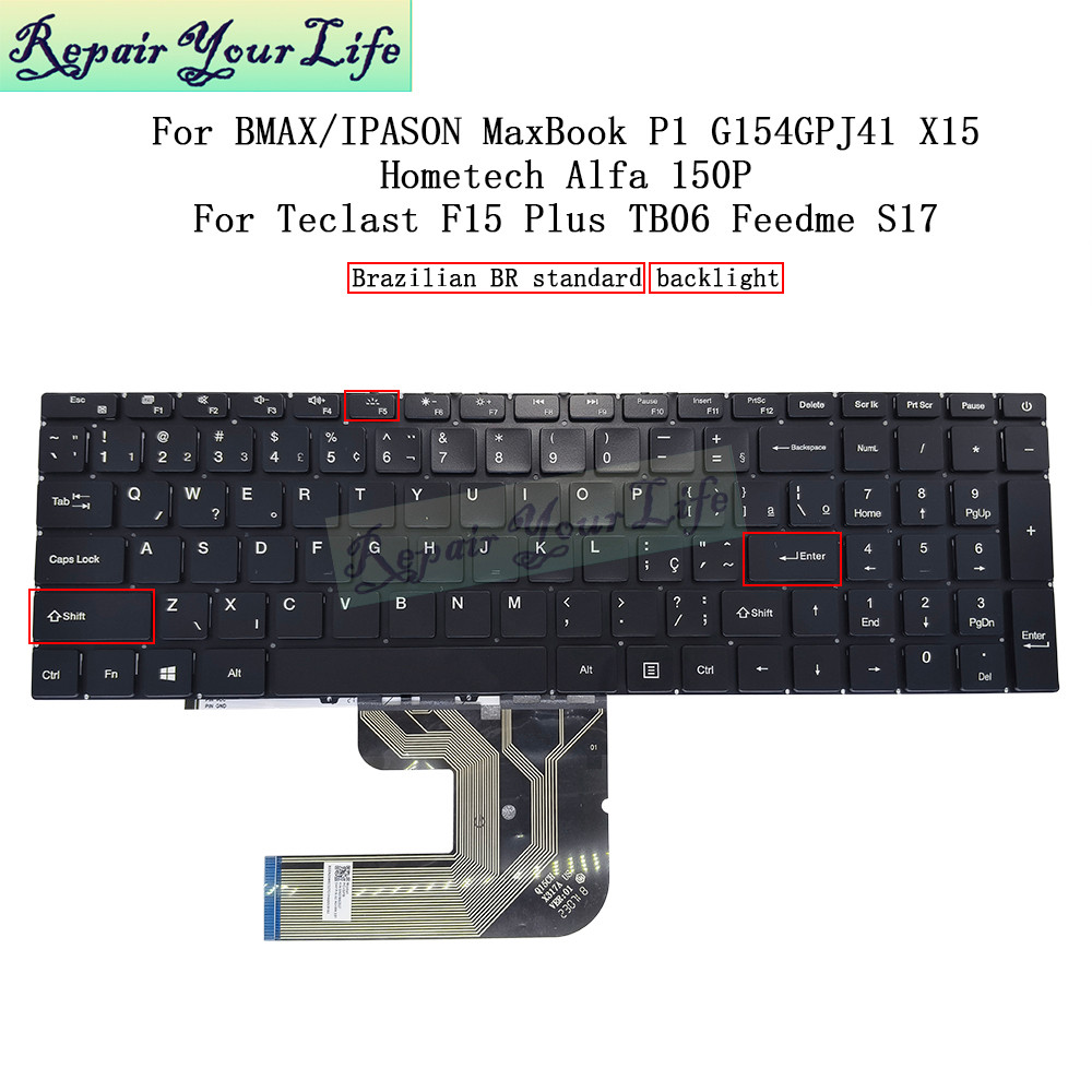 MB3661003 PT-BR Abnt2 Brazil Keyboard Light For Homete Alfa 150P Feedme S17 Laptop Keyboard Brazilia