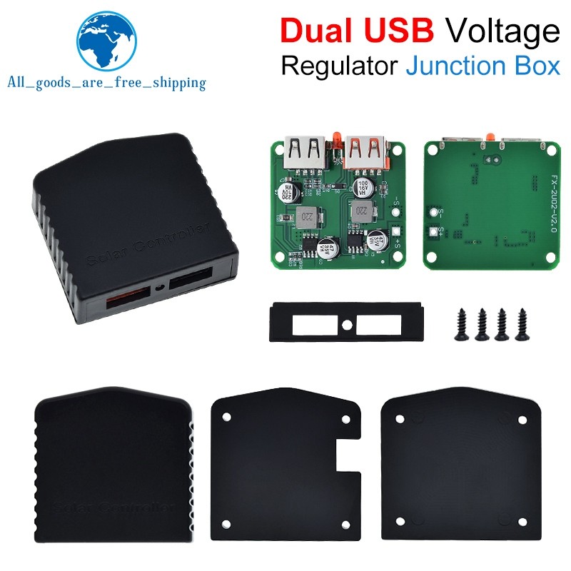 Dual USB 5-18V To 5V 9V 12V 2A/3A PD Fast arge Solar Panel Power Bank arge Voltage Controller Regula