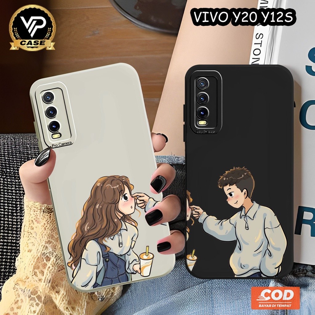 Case Vivo Y20 Pelindung hp Silikon Liquid Procamera Case Couple Pasangan Full Body Vivo Y20 Y12S Y21