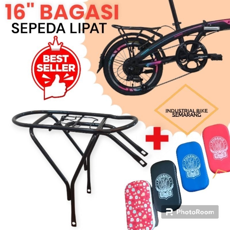 SMG 16 Inch Bagasi Sepeda Belakang Bagasi Sepeda Lipat Boncengan Sepeda Lipat Busa Boncengan Bagasi 