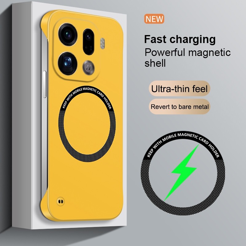 Untuk OPPO Temukan X9 X8S X8 Ultra Reno 14 Pro Case Slim Frameless Matte Hard PC Charging Magnetic C