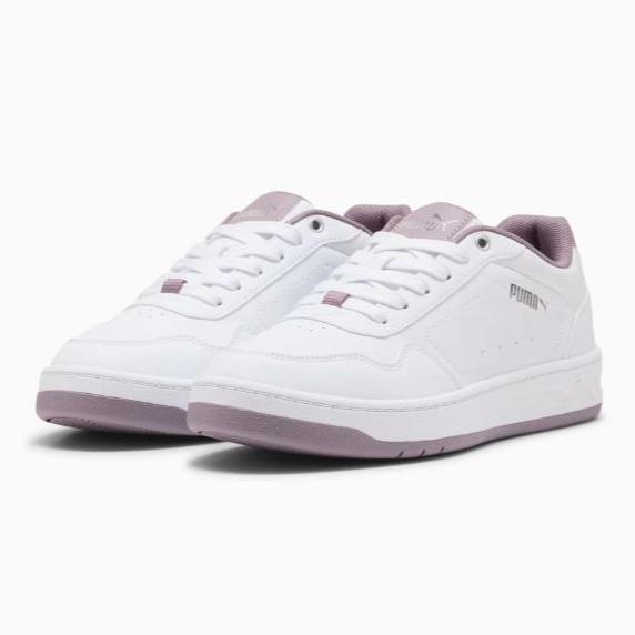 Sepatu Kasual Wanita Puma Court Classy Warna PUMA White-Plum Jam-PUMA Silver - 395021 20