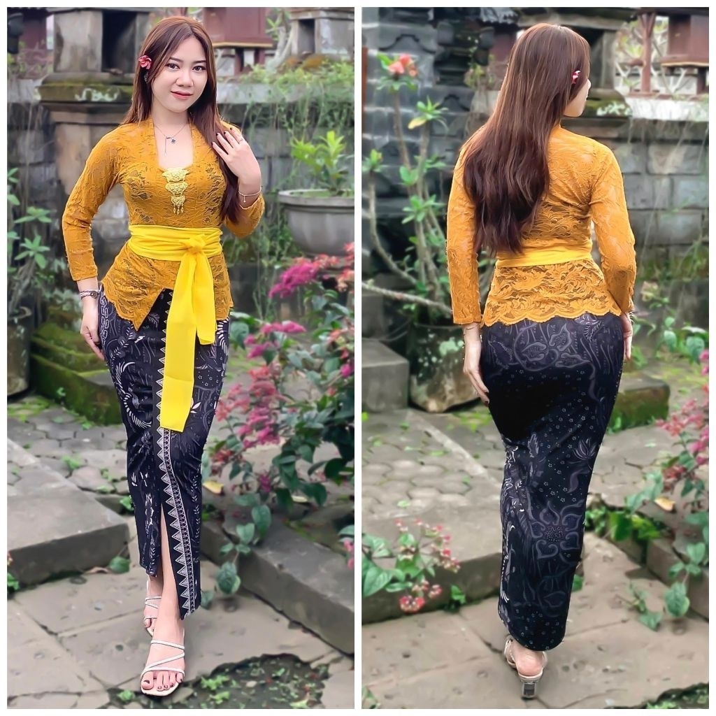 One Set (satu setel) kebaya bali brokat sofia + rok + selendang/kebaya bali